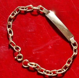 18k 750 yellow gold bracelet Italian 6.25" Id link chain handmade 4.88gr N2525F - Picture 1 of 12
