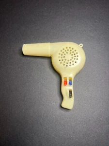 Secador de pelo vintage de los años 80 de plástico color crema muñeca juguete de simulación 4 x 4" - Imagen 1 de 4