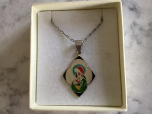 Vintage Greek Sterling & Enamel “ Mother and Child “ Medal - Picture 1 of 3