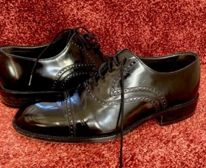 Zapatos de vestir Bally Amado de cuero negro con cordones talla 7,5D vintage lujo - Imagen 1 de 22