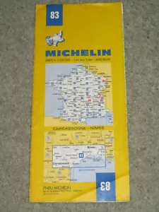 France: Michelin map 83 Carcassonne & Nimes - scale 1:200,000. 1983-84 edition - Picture 1 of 2