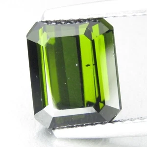 3.57Cts Classic Natural Unique Green Tourmaline Emerald Cut Collection Gem - Picture 1 of 5