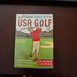 Golfdigest USA carte da gioco da golf 52 fori firma campi di design pietra d'inchiostro - Foto 1 di 5