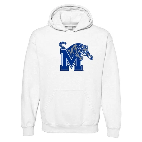 Memphis Tigers Primary Logo - Collegiate Hooded Sweatshirt - White Cover