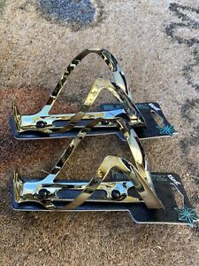Supacaz Pair Fly Ano Gold Platinum silver Limited Edition water bottle cage bike