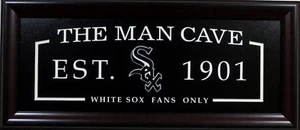 Chicago White Sox Man Cave Sign Framed Embroidered Team Emblem 2006 - Bild 1 von 1