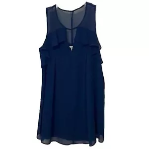 BCBGeneration dunkelblaues ärmelloses Mini Etuikleid Damen Medium Chiffon - Bild 1 von 10