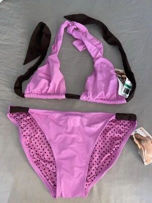 Maia Swim 2 Piezas Traje de Baño Halter Bikini Parte Superior e Inferior L Algodón Rosa Caramelo (B5) Foto 1 de 3