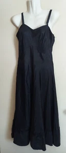 Val Mode Acetat schwarz Full Slip verstellbare Träger Seitenreißverschluss Rüschensaum Gr. 34 - Bild 1 von 4