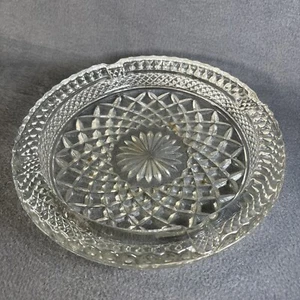 Anchor Hocking Wexford Clear Glass Cigar Ashtray Diamond Point 8.5" Round VTG - Picture 1 of 11