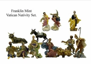 FRANKLIN MINT THE VATICAN 12 PIECE NATIVITY PORCELAIN SCULPTURE COLLECTION - Picture 1 of 12