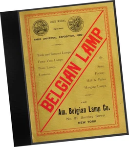 American Belgian Lamp Co (1891) KATALOG Deko Ölbrenner Lampen PROBEN Docht - Bild 1 von 24