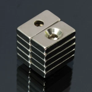 10Pcs Super Strong Neodymium Block Ring Fridge Magnets 20x10x4mm Hole 4mm N52 - Picture 1 of 6