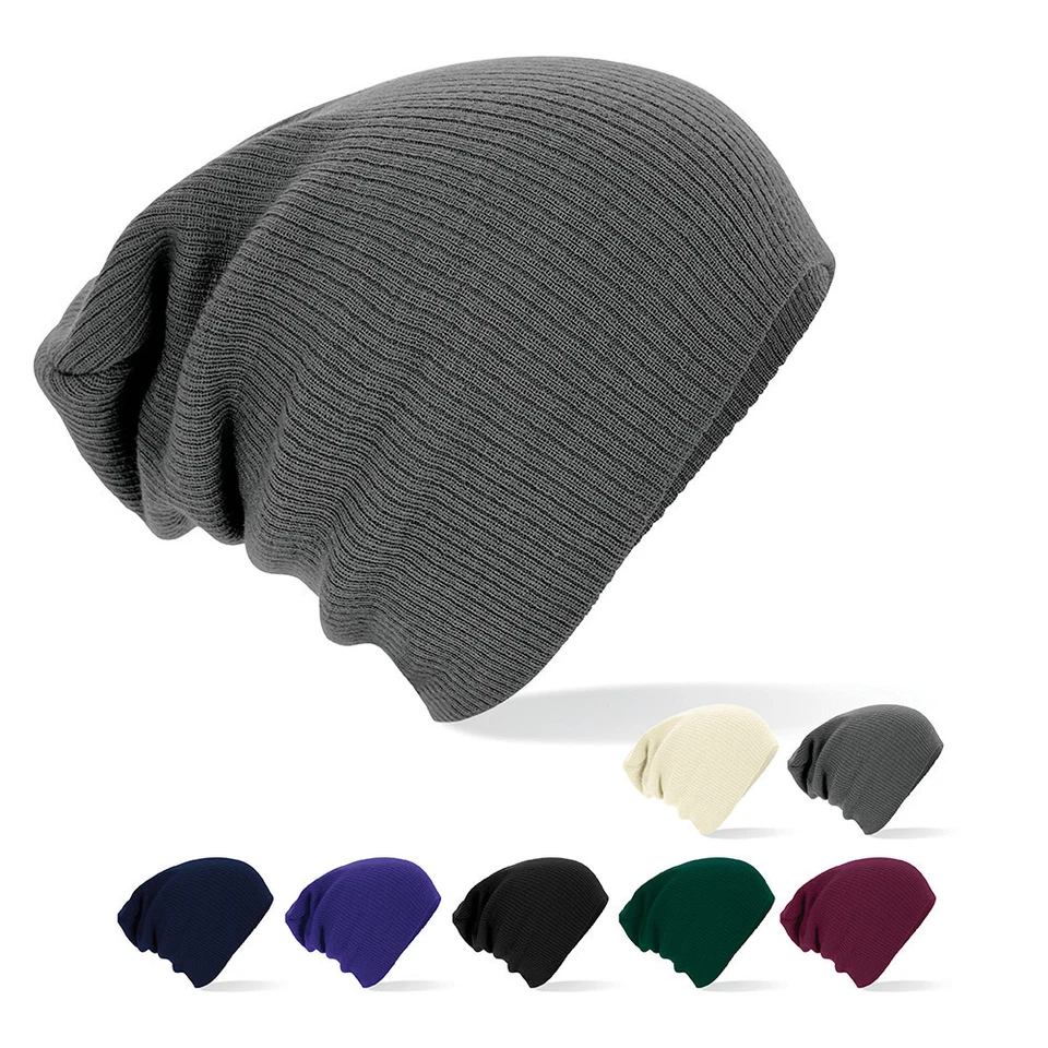 LANGE MÜTZE Strickmütze Wintermütze Beanie Weich NEU Beechfield CB461