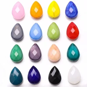 Glossy Crystal Teardrop Pendant Beads Jewelry Making Charm Bead Accessory 10pcs - Picture 1 of 26