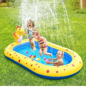 Splash Pad Sprinkler Pool 67''/170cm Kinder Swimming Pool Wasserspaß,Aufblasbar. - Bild 1 von 6