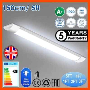 LED Strip Batten Low Profile Ceiling Tube Light 6500K 54W 2FT 3FT 4FT 5FT 6FT - Picture 1 of 16
