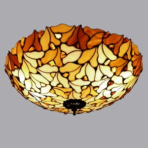 DECKENLAMPE TIFFANY MIT BERNSTEIN LAMPE - PLAFON - 50 cm - Bild 1 von 4