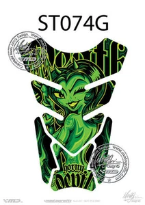 Horny Devil Kawasaki VERDE 3D Gel Moto Moto Motografix Tankpad Protector ZX/NINJA - Imagen 1 de 1