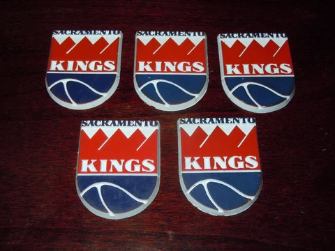 SACRAMENTO KINGS LOT OF 5 Vtg NBA RUBBER Basketball FRIGE MAGNET Standings Board Cover