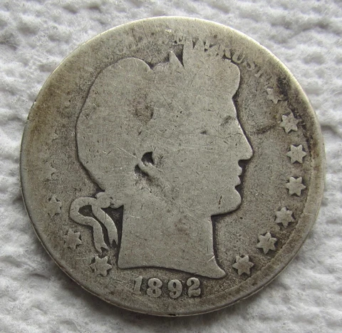 1892-O 50C Barber Silver Half Dollar Rare Key Date New Orleans Mint Cleaned Cover