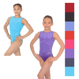 Gymnastics Leotard The Zone Sleeveless Salto Girls Dance Lycra Velour 103SAL - Picture 1 of 11