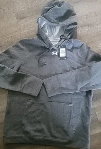 Under Armour Damen Rival Terry dunkelgrau Hoodie Activewear Größe Large neu mit Etikett - Bild 1 von 5
