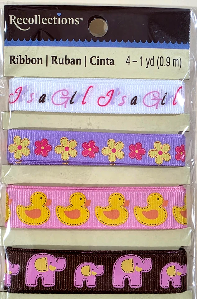 Recollections  GROSGRAIN RIBBON 4-Pack - IT'S A GIRL - 4 yds total - Image 1 of 2