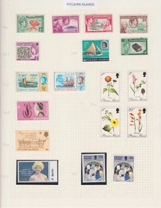 1 PÁGINA DE ÁLBUM DE SELLOS COMO NUEVOS CON BISAGRAS Y SIN MARCAR DE LAS ISLAS PITCAIRN - Imagen 1 de 1