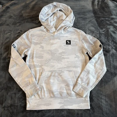 Abercrombie Niños Essential Polar Pullover Sudadera con Capucha Blanco/Negro 9/10 Foto 1 de 4