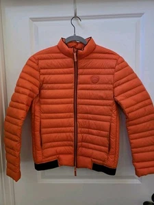 Armani Exchange Duck Down Bomber Jacket Men's Medium Orange Full Zip Lightweight - Picture 1 of 7