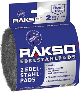 RAKSO Edelstahlpads extra - fein, 2 Pads rostfrei, Edelstahlwolle - Bild 1 von 7