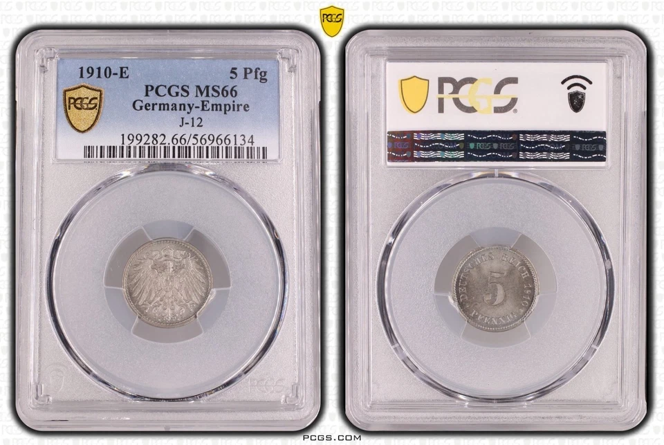 5 Pfennig 1910 E J-12 From Original Roll MS66 Brilliant Uncirculated 130159 - Image 1 of 1