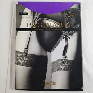 Frederick's of Hollywood Scallop Lace Top Stockings Black Small Leg Ware - Picture 1 of 4