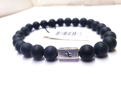 Pulsera Bella Ryann Stone elástica para hombre con cuentas de ónix negra  Foto 1 de 4