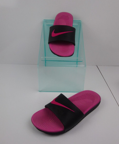 Ciabatta sandalo Nike bambina Kawa slide nero rosa comodo logo slip on bambino taglia 4