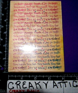 BABY DEFINED TINY FEET HANDS SWEET BEAUTIFUL RUBBER STAMP INKADINKADO 6697-Q - Picture 1 of 2