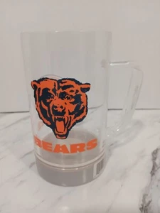 Chicago Bears Official Licensee NFL Grey/Clear Heavy Plastic Beer Mug/Stein - Picture 1 of 4