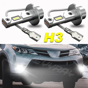 2X Upgrade H3 LED Headlight Fog Light Bulbs Kit Hi/Low Beam 100W 6000K 12V White - Picture 1 of 12