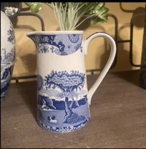 Spode Blue Italian Creamer Small Vase England - Picture 1 of 3