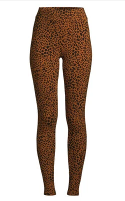 NEW Lands End Sz XL (18) Starfish Mid Rise Leggings Caramel Leopard Print $55 - Image 1 of 4