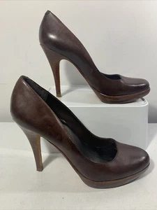 ALDO Brown all Leather heels. size 6 - Picture 1 of 11