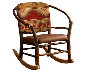 Amish Hickory Log Hoop Rocker Rocking Chair Rustic Cabin Lodge - Picture 1 of 1