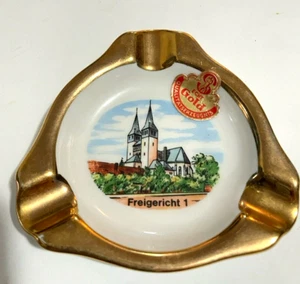 NEU Vintage Freigericht 1 Mini Aschenbecher, Bavaria Germany, Porzellan ECKT 24 Gold - Bild 1 von 8