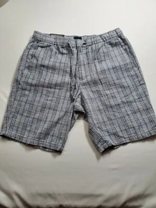 H&M Shorts Size 32 Mens Plaid Chino Purple White Gray New - Picture 1 of 11
