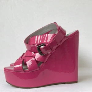 Cuñas Vera Wang charol rosa lavanda con tiras 9 - Imagen 1 de 6