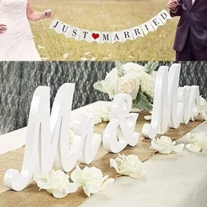 Mr and Mrs Sign for Wedding Table,Large White Mr and Mrs Sign,Wooden Letters,Mr - Picture 1 of 12