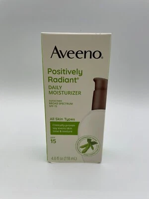 EXPIRED Aveeno Positively Radiant Daily Moisturizer SPF 15 4.0 oz Soy - Image 1 of 4
