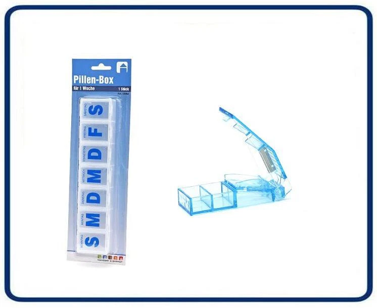 Tablettenbox Pillenbox für 7 Tage  extra großes Tagesfach und Pillenteiler - Bild 1 von 1