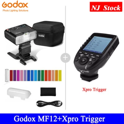 Godox MF12 Macro Flash Speedlite+Xpro Trigger Fr Canon NIkon Sony Fuji Camera - Image 1 of 4